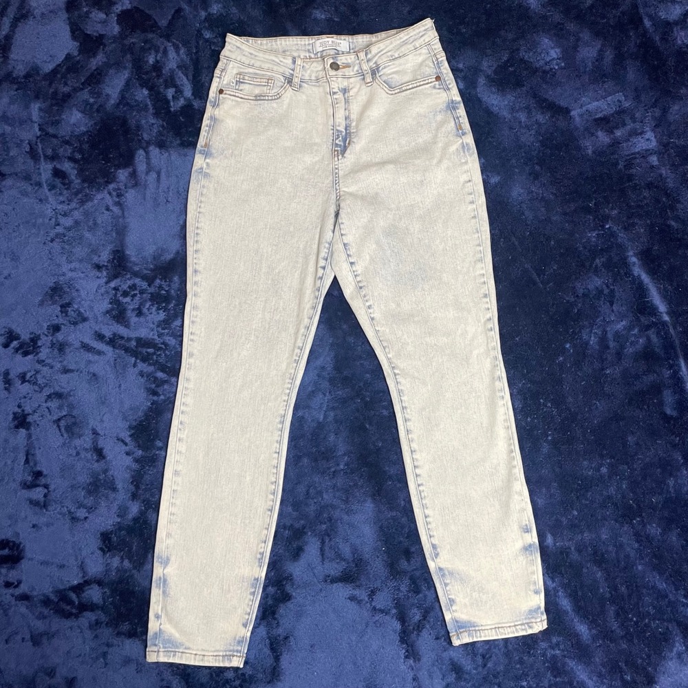 Judy Blue Jeans Womens Size 7 28‎ Slim Fit Light Wash Acid Wash Denim